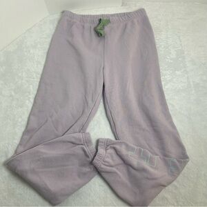Mother Move It Lilac Joggers  with Green Drawstring Size M